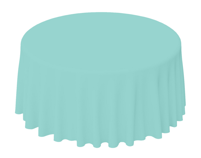 Aqua Polyester Round Tablecloth Rental ASAP Linen