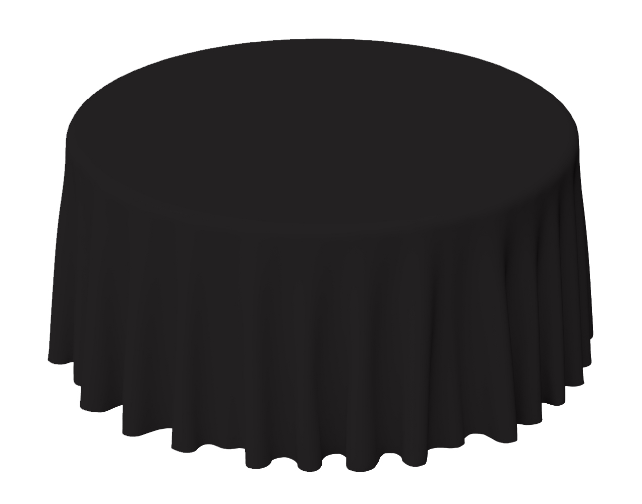 Black Polyester Round Tablecloth Rental - ASAP Linen